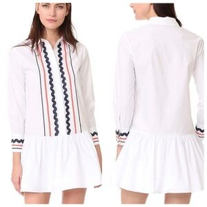 English Factory Collared Drop Waist‎ Dress Ric Rac Sailor Nautical Preppy NWT XS